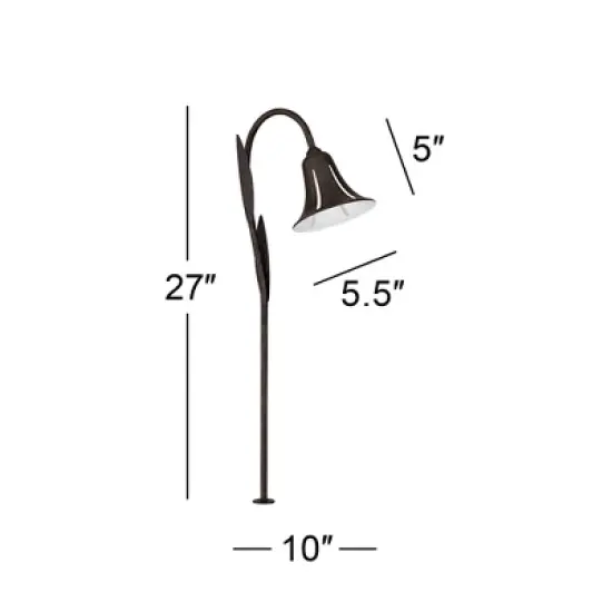 John Timberland Tulip 27" High Dark Rust LED Landscape Lights Set of 2 image {8}