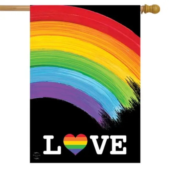 Rainbow Love House Flag Pride 28" x 40" Briarwood Lane image {1}