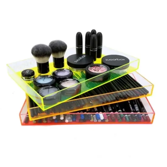 OnDisplay Electric Neon Luxe Clear Acrylic Stackable Cosmetic/Jewelry Tray image {4}