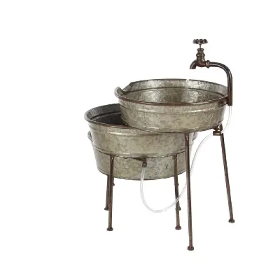 26" x 30" Farmhouse Metal Fountain Gray - Olivia & May image {6}