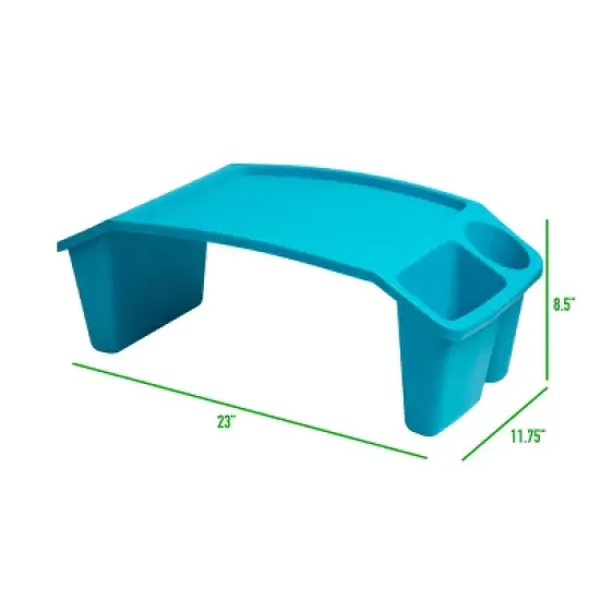 Mind Reader Kids&rsquo; Lap Desk, Freestanding Portable Table with Side Pockets for Coloring Books, Tablets, Toys, Reading, Snacks, Plastic image {2}