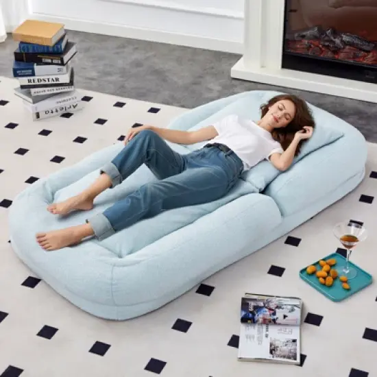 Folding Sofa Chair with 5 Adjustable Positions Plush Floor Lounge Chair for Gaming, Meditation, and Relaxation image {2}