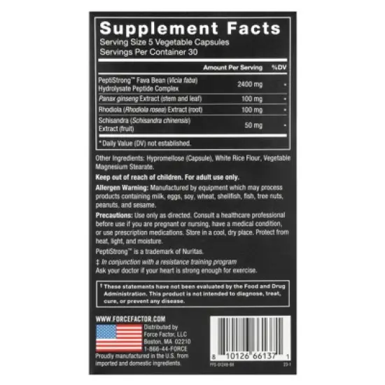 Force Factor Anabolic Muscle Builder With AI-Developed PeptiStrong, 150 Vegetable Capsules image {1}