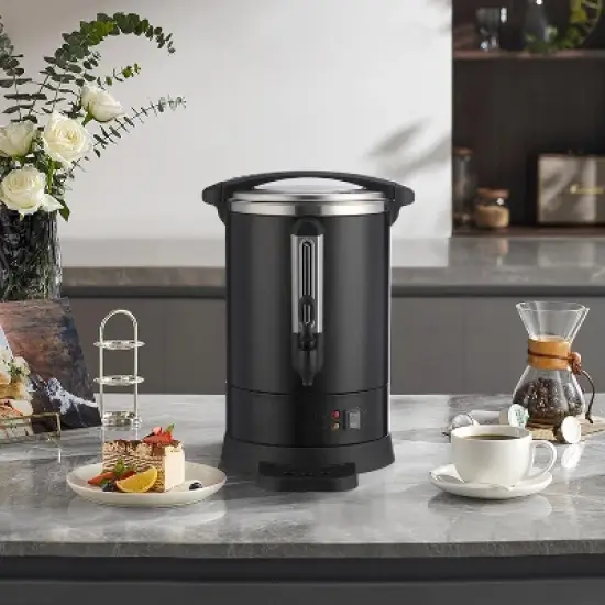 Acekool 18L Stainless Steel Coffee Urn, Double Wall Thermal Hot Beverage Dispenser with Faucet, Large Capacity for Events & Parties image {1}