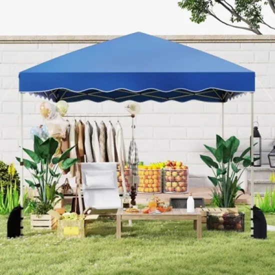 Tangkula 10 X 10 FT Pop up Canopy Tent Portable Foldable Patio Shelter w/ Wheeled Bag image {2}