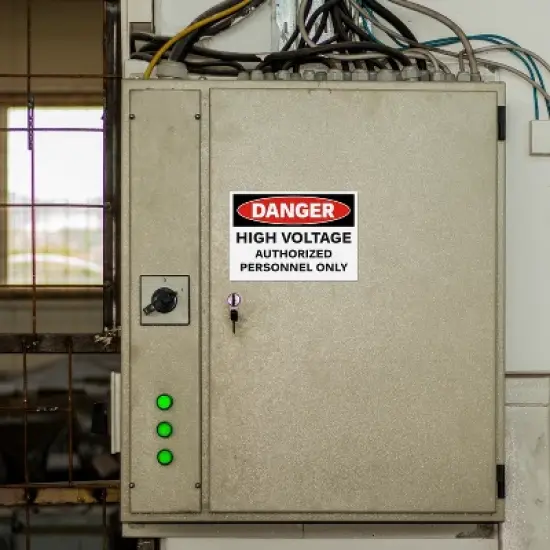 Avery High Voltage/Personnel Labels, Waterproof, UV Resistant, Preprinted, 3.5" x 5", 8 Warning Decal Labels image {2}
