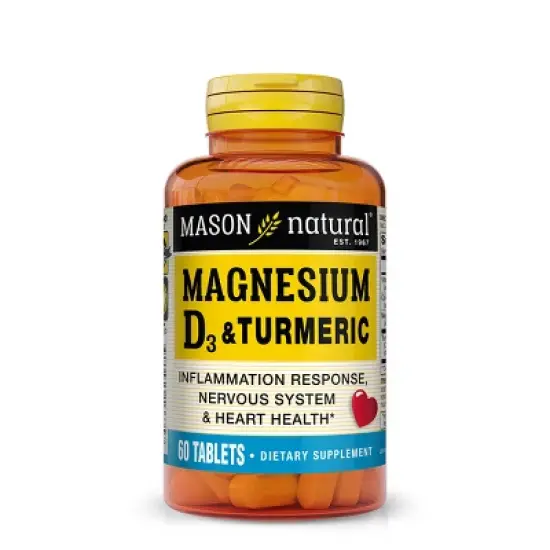 Mason Natural Magnesium & Vitamin D3 With Turmeric Dietary Supplement Tablets - 60ct image {5}