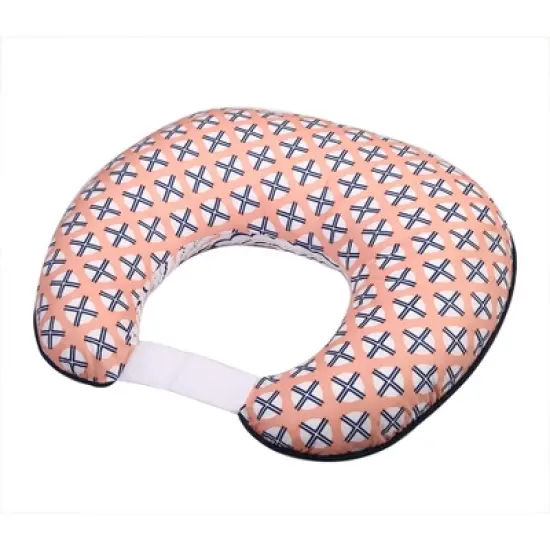 Bacati - 3 pc Olivia Tribal Print Coral Navy Hugster Feeding & Infant Support Nursing Pillow image {7}