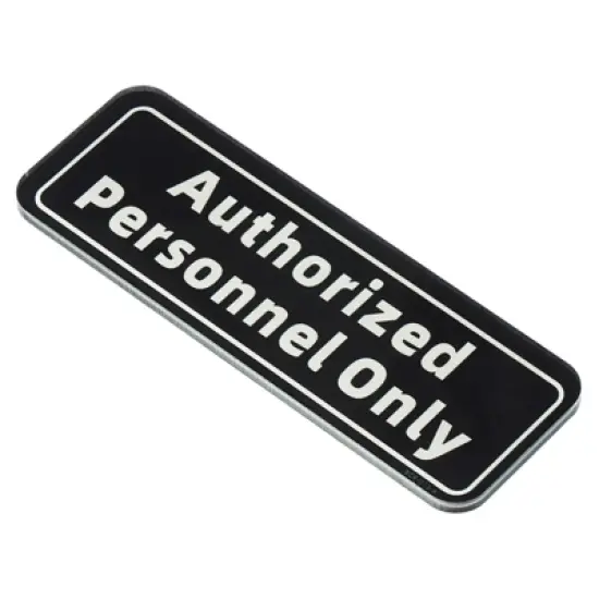 Unique Bargains Acrylic Self-Adhesive Decor Business Authorized Personnel Only Sign image {6}