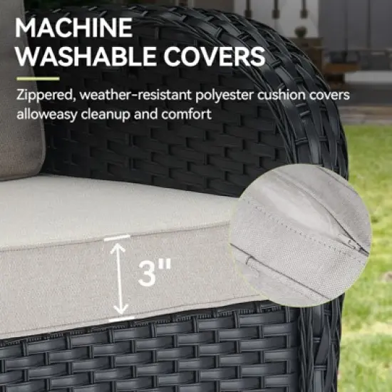 Gymojoy Outdoor Sofa Rocking Chair Side Table with Ottomans Patio Funiture image {12}