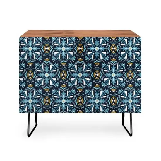 Heather Dutton Andalusia Midnight Blues Walnut Credenza - Deny Designs image {3}