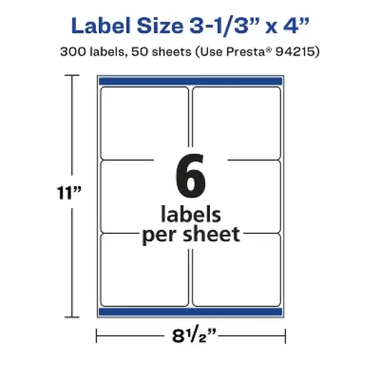 Avery Waterproof Rectangle Labels with Sure Feed, 3-1/3" x 4" image {4}