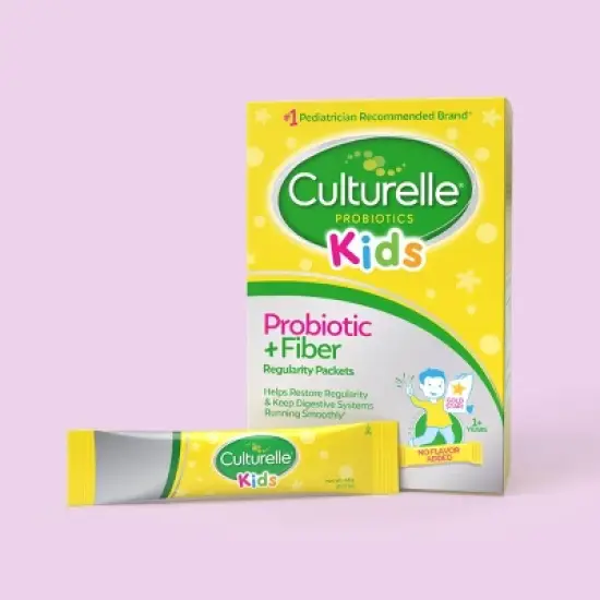 Culturelle Kids' Daily Probiotic + Fiber Packets for Restoring Regularity image {1}