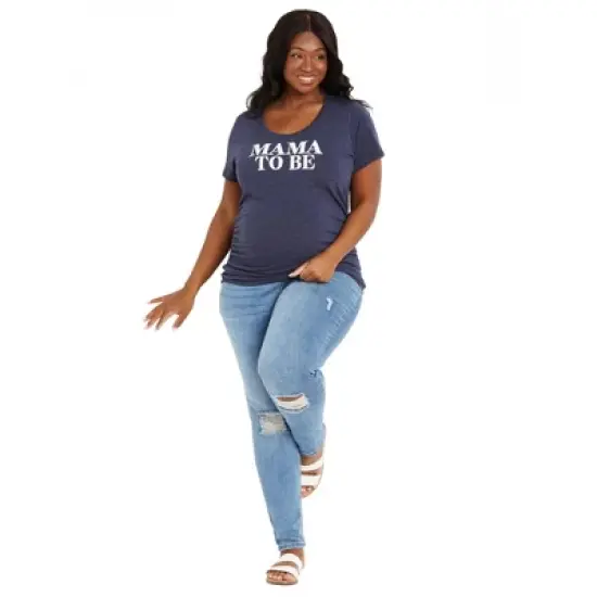 Indigo Blue Plus Size Secret Fit Belly Super Stretch Skinny Maternity Jeans | Motherhood Maternity image {5}