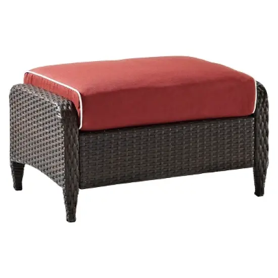 Kiawah Outdoor Wicker Ottoman - Crosley image {11}