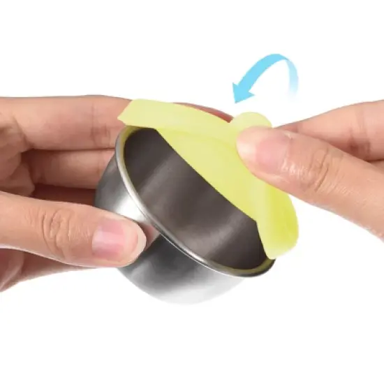 Unique Bargains Stainless Steel Bento Box Picnic Travel Salad Dressing Container with Silicone Lids 4 Pcs image {4}