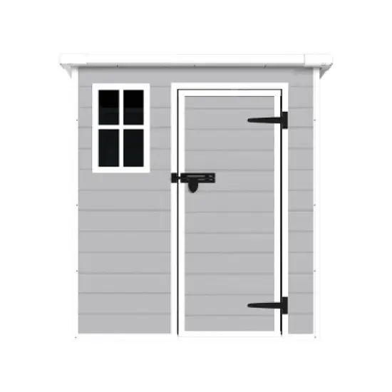 Durable Resin Outdoor Storage Shed with Lockable Doors, Sloped Roof, Floor, Window & Vents, UV Resistant - Coolbibila image {4}