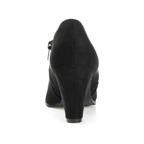 Journee Collection Womens Sanzi Comfort Insole Inside Zip Block Heel Booties image {2}