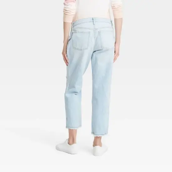Under Belly Cropped Vintage Straight Maternity Jeans - Isabel Maternity by Ingrid & Isabel&trade; Light Blue image {1}
