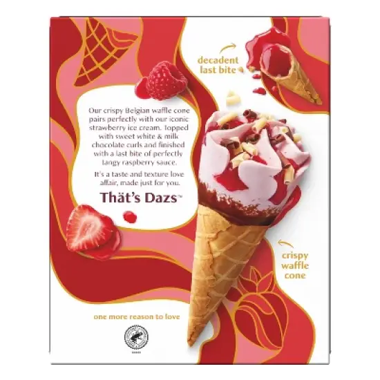 Haagen-Dazs Frozen Summer Berry Belgian Waffle Ice Cream Cone - 14.8 fl oz/4ct image {2}
