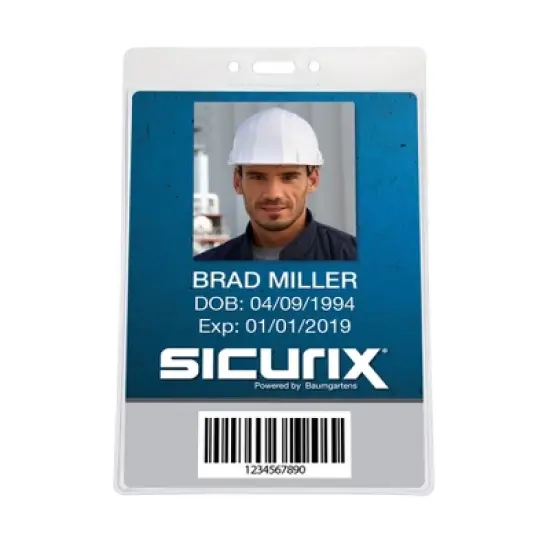 SICURIX Vinyl Badge Holder, Vertical, 4-1/2" x 6-3/4", Pack of 100 image {4}