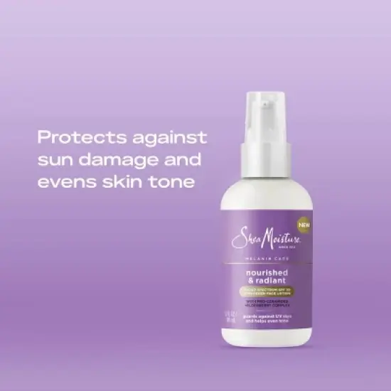 SheaMoisture Melanin Care Broad Spectrum SPF 30 Sunscreen Face Lotion, Nourished & Radiant with Pro-Ceramides & Elderberry Complex - 3 fl oz image {2}