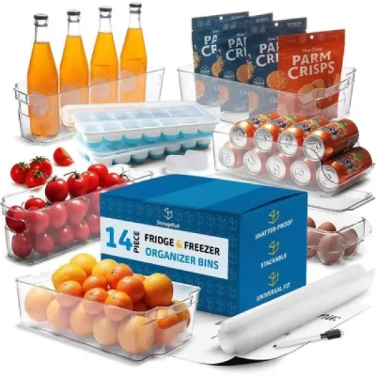 StorageBud Clear Fridge Organizer Bins, Fridge & Freezer Bin Sets image {8}