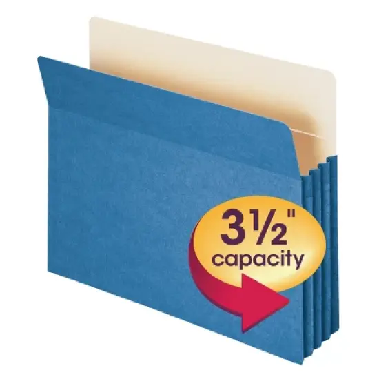 Smead File Pocket, Straight-Cut Tab, 3-1/2" Expansion, Letter Size, Blue, 25 per Box (73225) image {9}