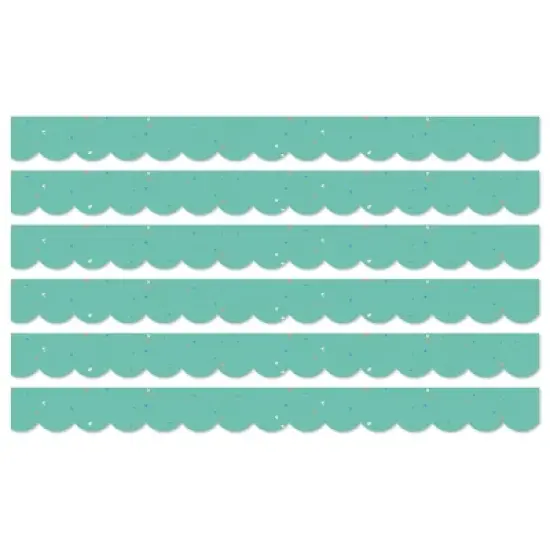 Carson Dellosa Education We Belong Speckled Teal Scalloped Borders Per Pack, 39 Feet Per Pack, 6 Packs image {3}