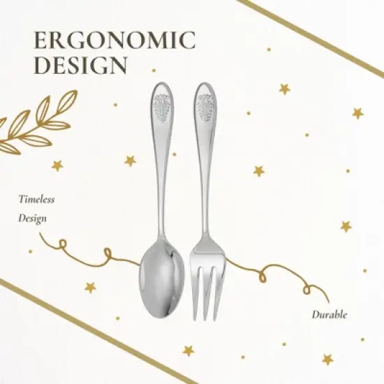 Spode Christmas Tree Salad Servers (Set of 2) - 10 Inch Flatware Serving Spoon & Fork, Festive Holiday Tableware, Stainless Steel - Dishwasher Safe image {5}