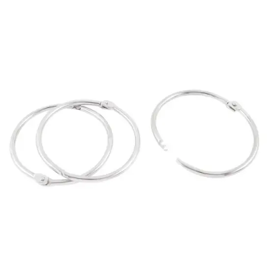 Unique Bargains Metal Loose Leaf Binder Hinge Snap Ring for Book Office 3 Pcs 2.4" Dia image {5}