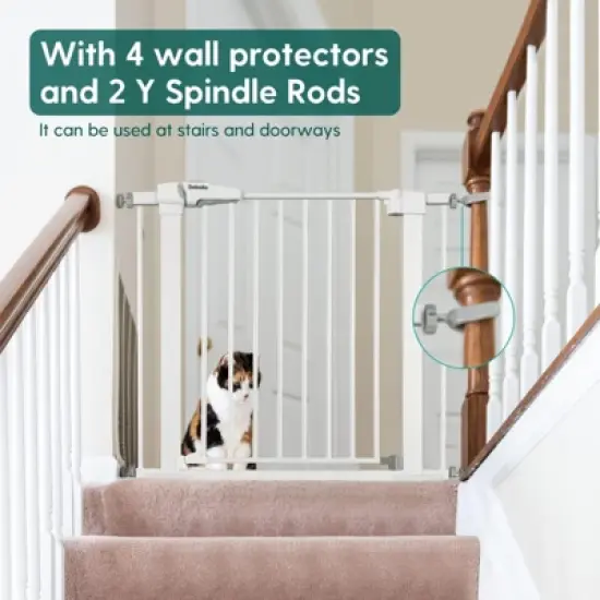 Babelio PressGuard P7 Baby and Pet Gate, Expandable Pressure Mounted No Drill Safety Gate for Stairs and Doorways image {4}