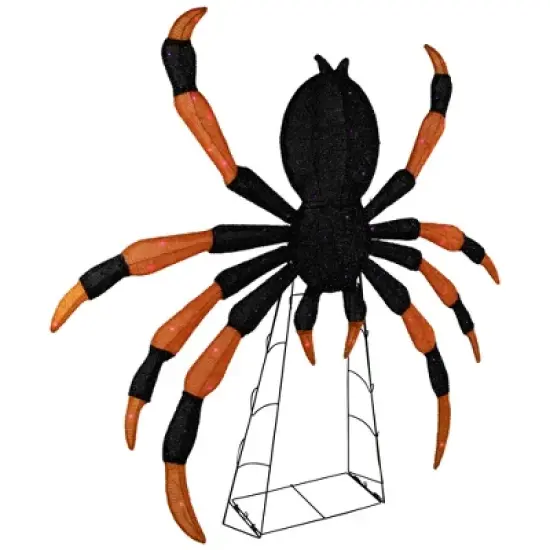Northlight Lighted Spider Halloween Decoration - 4.5' - Black and Orange - Purple LED Lights image {3}
