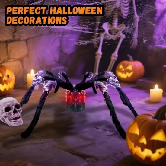 Halloween Spider Decorations, Scary Lifting Shaking Spiders Outside Realistic Fake Hairy Spider Props for Halloween Decorations Indoor Outdoor Yard image {7}
