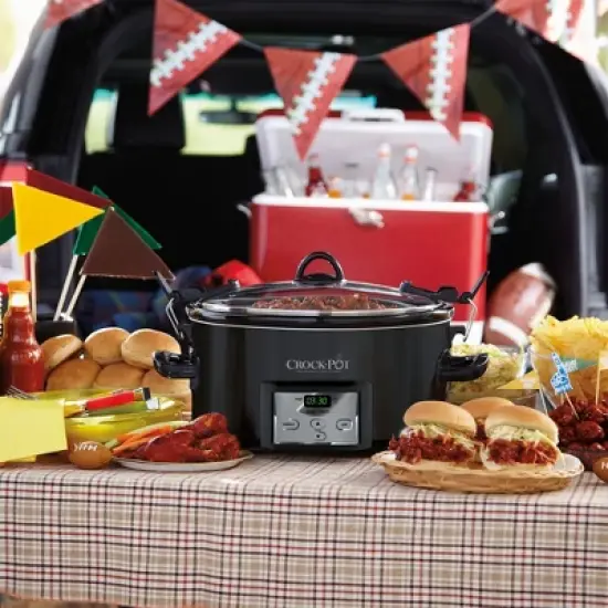 Crock-Pot 7 Quart Cook n' Carry Programmable Countdown Ovenproof Slow Cooker with Removable Stoneware, Easy Locking Gasket Lid & Carrying Handles image {5}