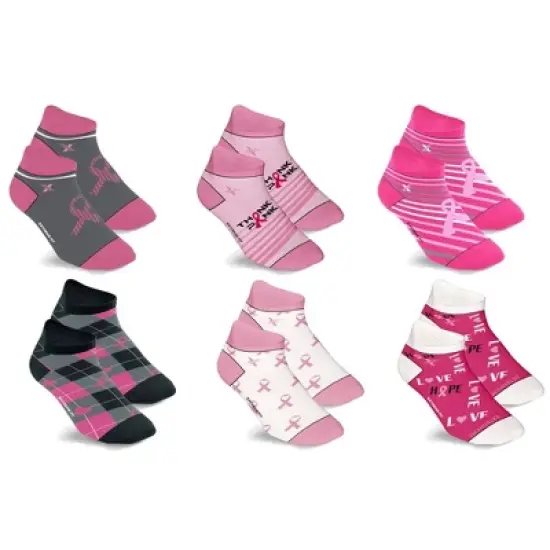 Extreme Fit Cancer Awareness Compression Socks - Ankle Socks for Running - 6 Pair image {4}