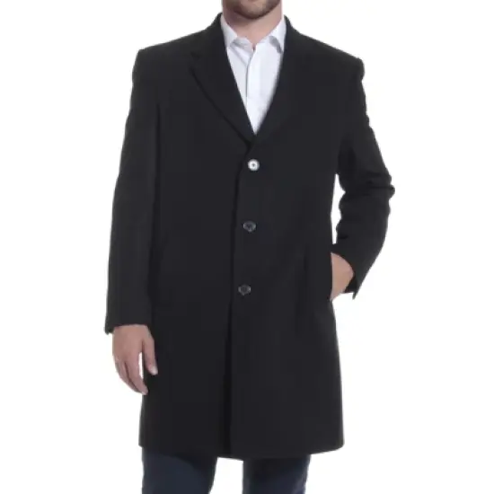 Alpine Swiss Luke Mens 3 Button Tailored Wool 37" Walker Car Coat image {8}