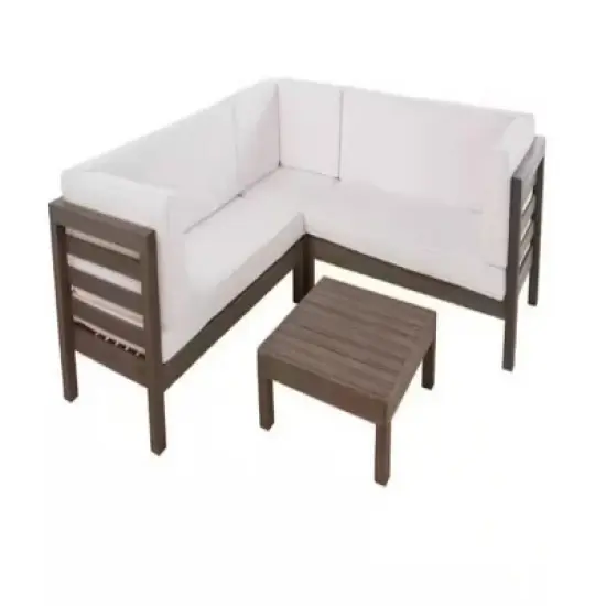 Syemin Patio Seating Sets Outdoor, Featuring Unique Design, Ideal for Chats, Perfect for Gardens, Living Spaces, White, 88.5"*30.25"*26.5" image {3}