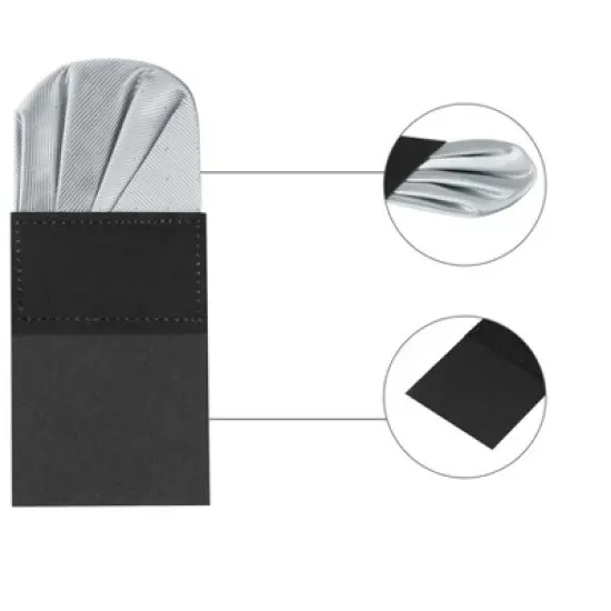 Allegra K Men's Pre-folded Pocket Squares Polka Dots Round Shaped Suit Handkerchiefs image {1}