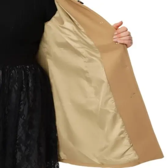 Agnes Orinda Women's Plus Size Winter Outerwear Single Breasted Long Overcoats image {4}