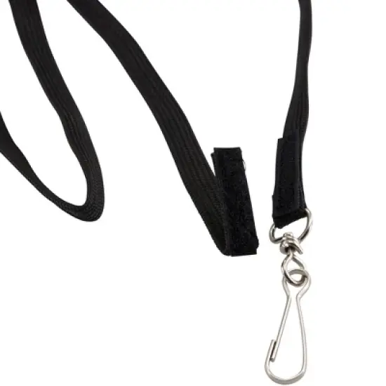 SICURIX Hook & Loop Breakaway Safety Lanyard, Flat Style, Black, Pack of 12 image {4}