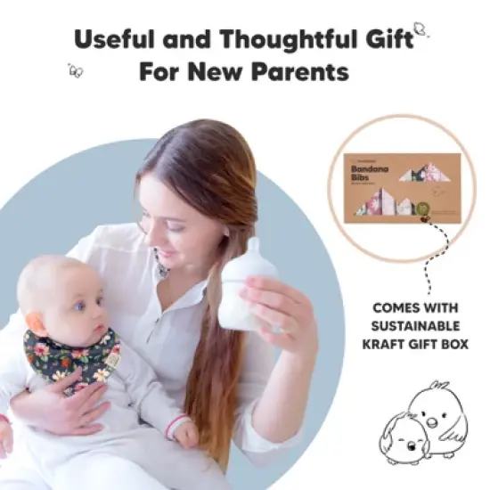 10pk Organic Baby Bandana Bibs, Baby Drool Bibs for Baby Girl, Boy, Baby Bibs for Infant, Newborn image {6}