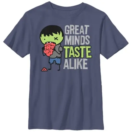 Boy's Lost Gods Halloween Zombie Great Minds Taste Alike T-Shirt image {2}