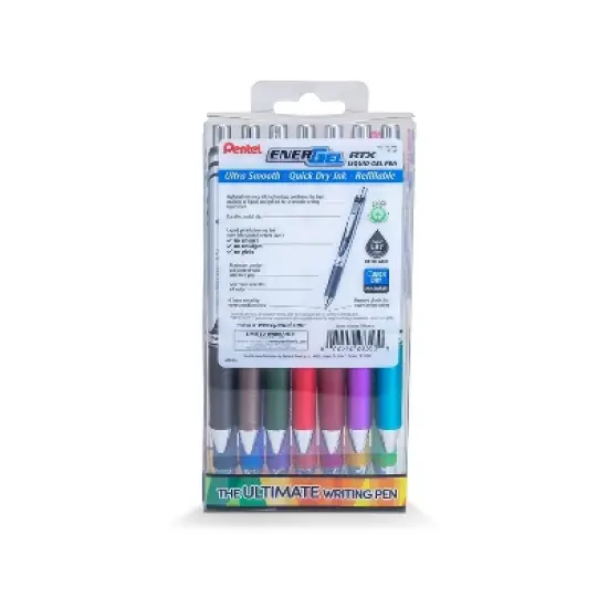 Pentel EnerGel RTX Retractable Gel Pens Medium Point 0.7mm Assorted Ink 14/Pack (BL77PC14M) image {1}