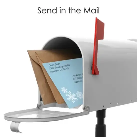 Big Dot of Happiness Winter Wonderland - Fill-In Cards - Snowflake Holiday Party and Winter Wedding Fold and Send Invitations - Set of 8 image {5}