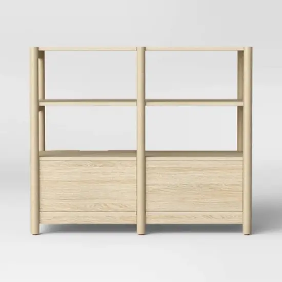 32" Scandi Small Bookcase with Storage Drawers Natural - Room Essentials&trade; image {3}