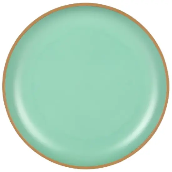 Gibson Home Rockabye 12 Piece Double Bowl Melamine Dinnerware Set in Green image {6}