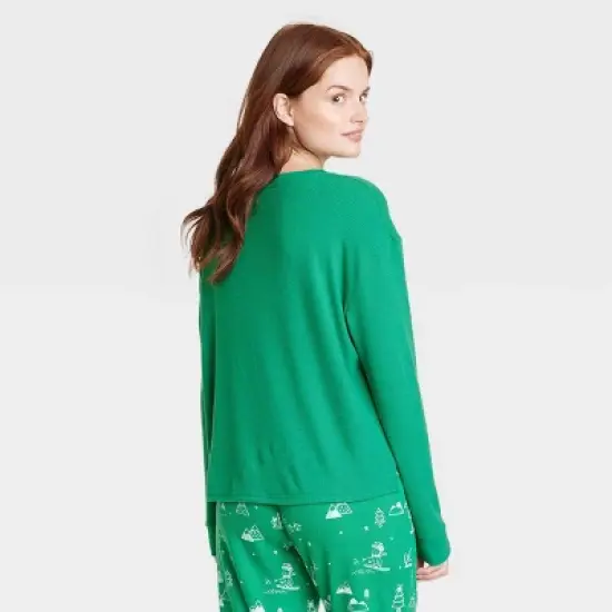 Women's Matching Family Thermal Pajama Top - Wondershop&trade; Green image {1}