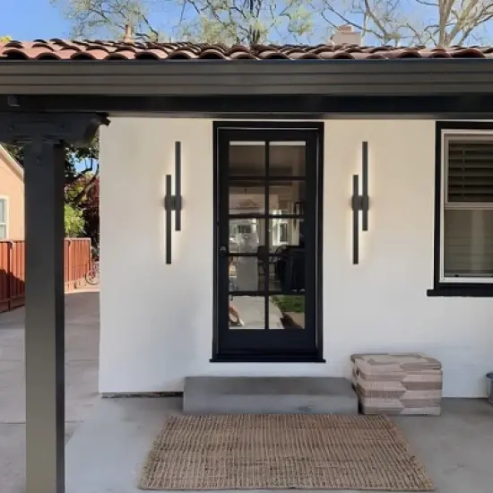 LamQee 37" Long Outdoor Wall Lights LED Modern Exterior Lighting Fixtures Outdoor Light Fixtures Black image {3}