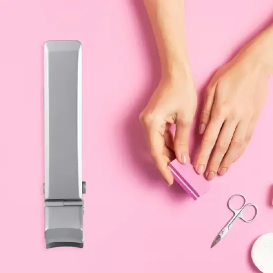 Unique Bargains Stainless Steel Nail Clippers Portable Nail Cutter for Nail Care Black 1Pc image {5}